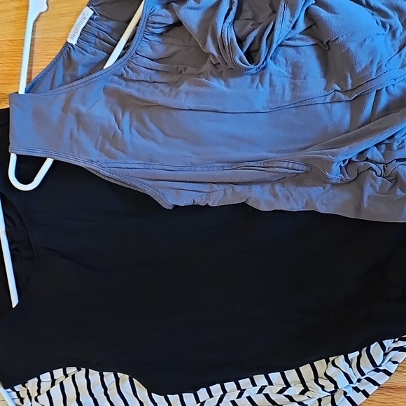 Sleeveless Nursing Tops - Black, Gray, and Striped - Picture 3 of 3